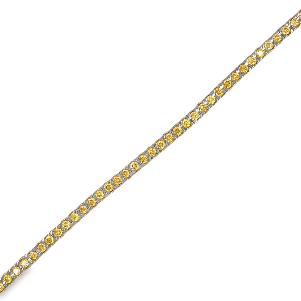 Italian Made Starlight Tennis Diamond White Gold Bracelet 3.60 cts
