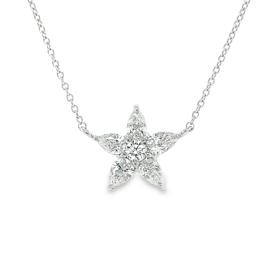 Star Marquise Diamond Pendant Necklace Front view 