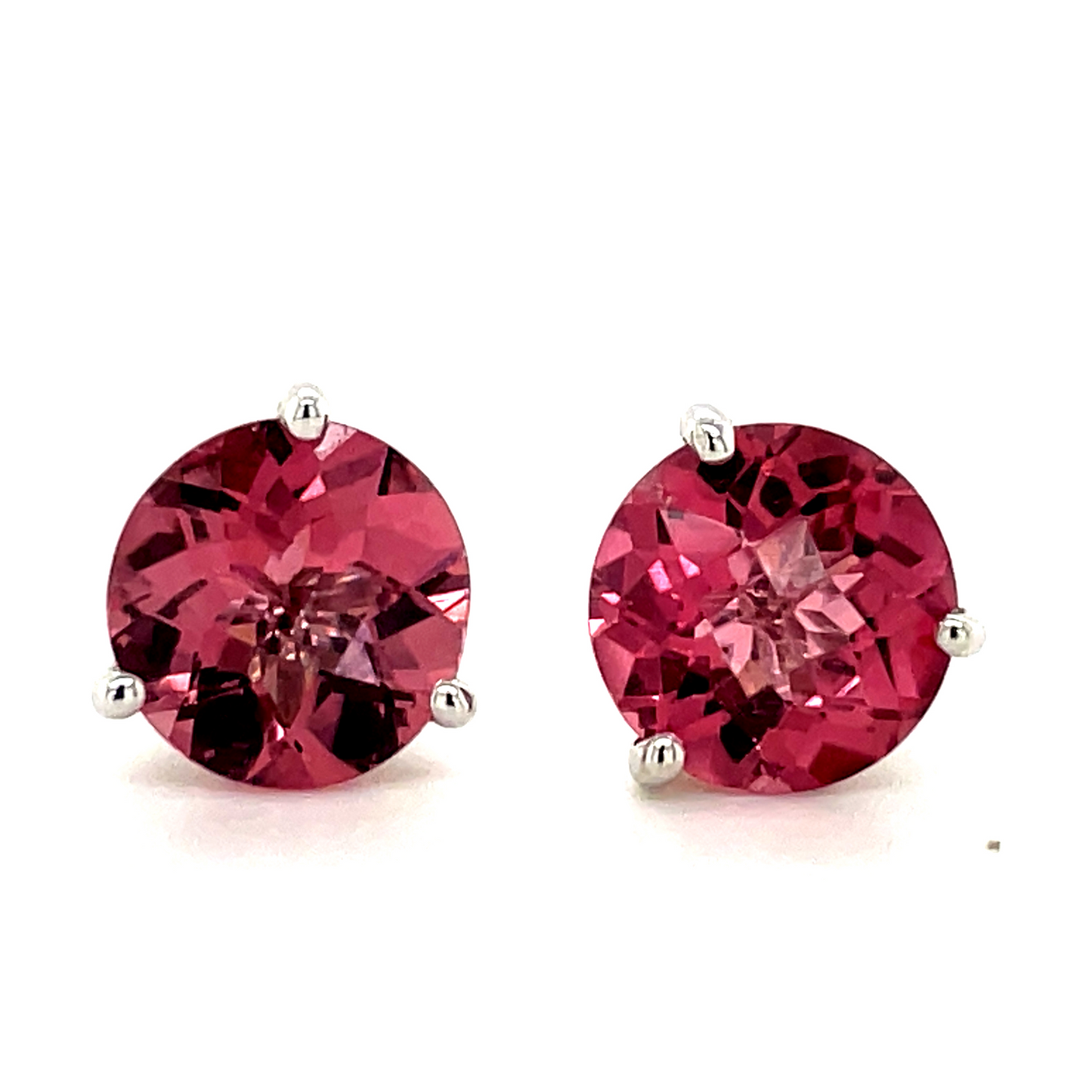 Rhodolite Garnet Stud Earrings Front view