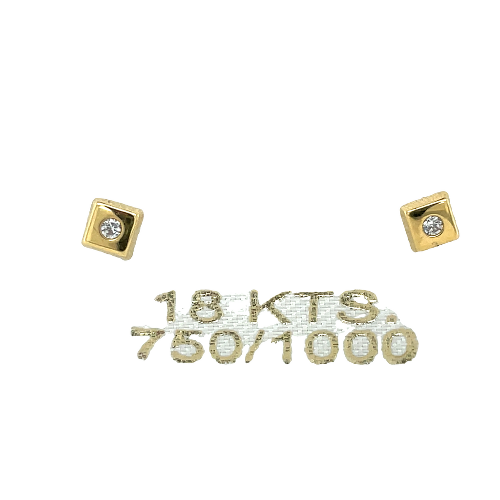 A stunning accessory for any occasion, these 18k gold earrings feature small, shimmering Cz stones, and secure screw-backs for the ultimate peace of mind.