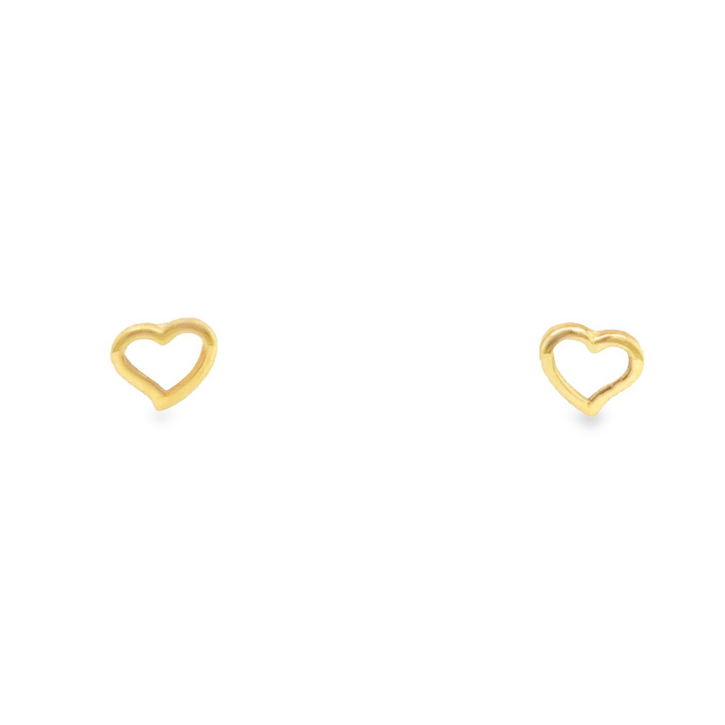 These beautiful 14k yellow gold heart-shaped baby earrings feature secure screw backs and a Mother of Pearl inlay. A timeless design that offers both comfort and style, perfect for special occasions or every day wear.