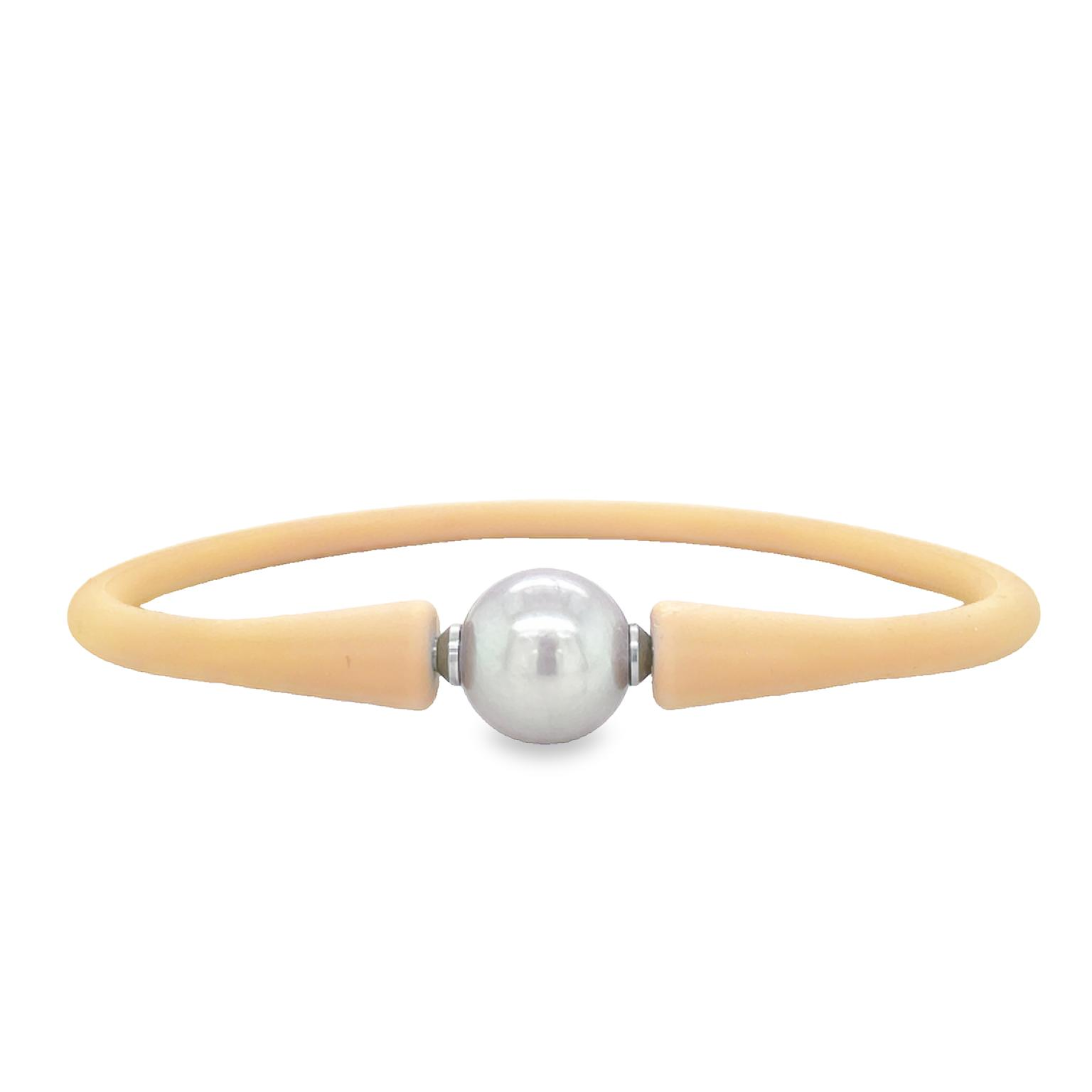 Edison pearls are freshwater pearl that are cultivated one pearl per mussel. This allows the mussel to direct all its attention at creating a single amazing pearl with South Sea pearl size.  Edison pearls are known for their intense, metallic luster & size.  11.30 mm  White color  Stretchable rubber bracelet   Stainless steel holders   Price per bracelet 