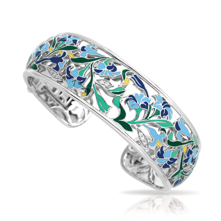 This Belle Etoile bangle is crafted of sterling silver and colorful enamel.
