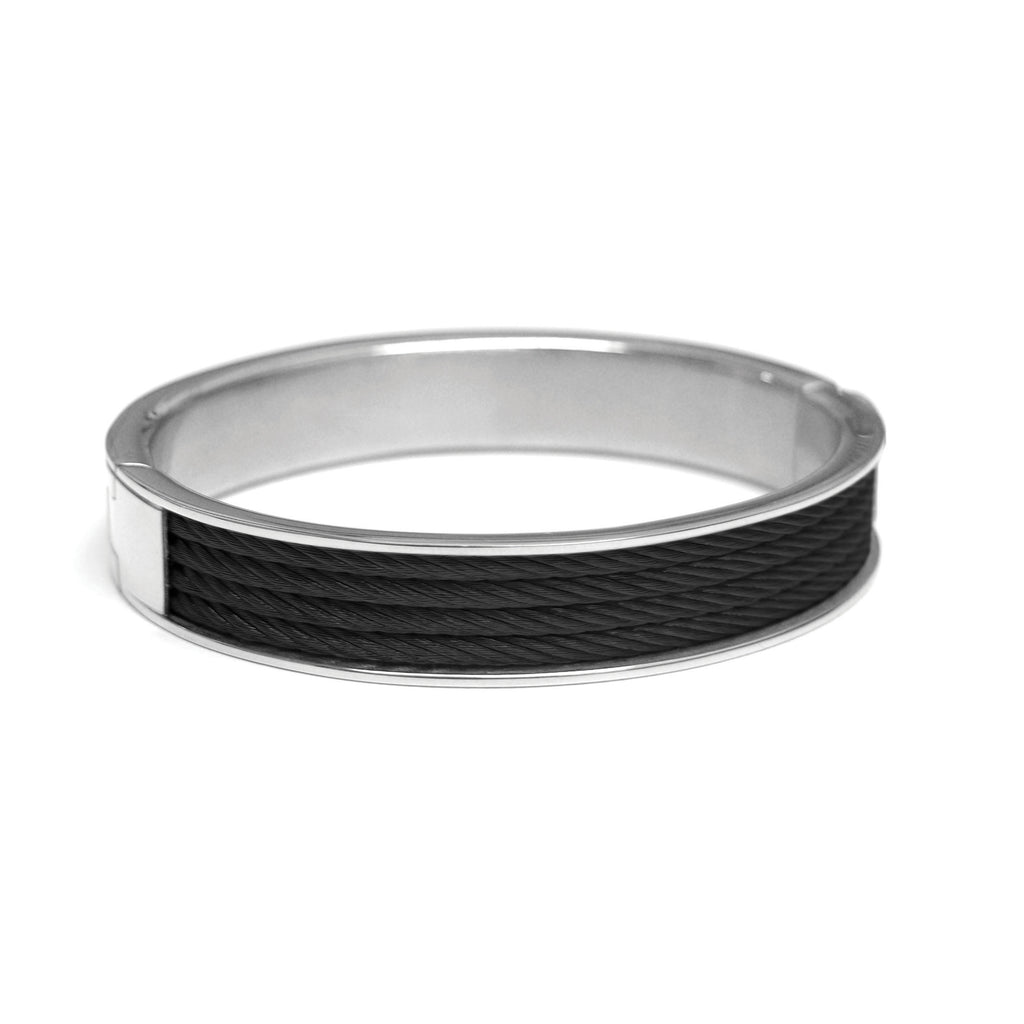 Stainless Steel Black Wire Bangle