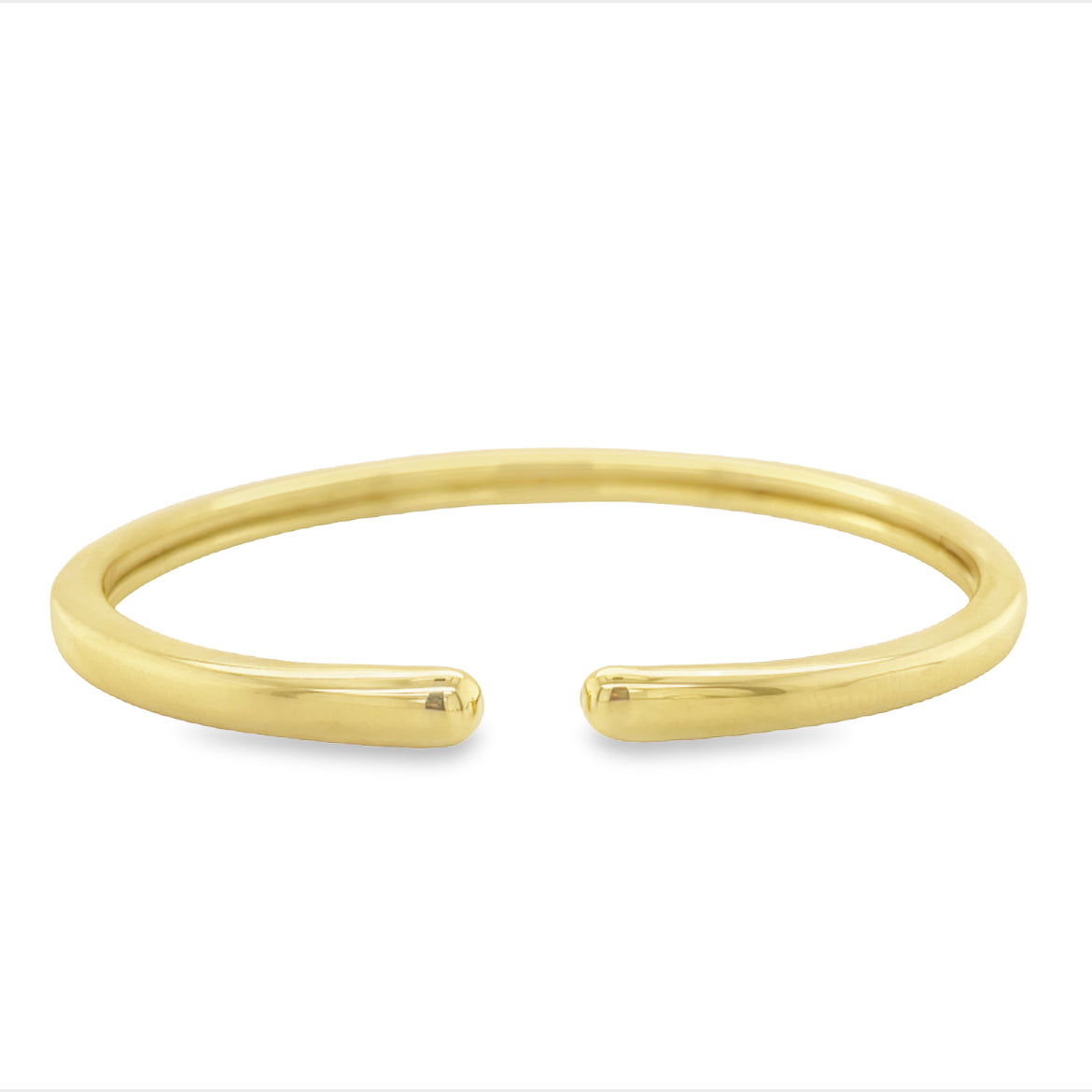 Front view of Italian 14k Yellow Gold Flexible Bangle Bracelet