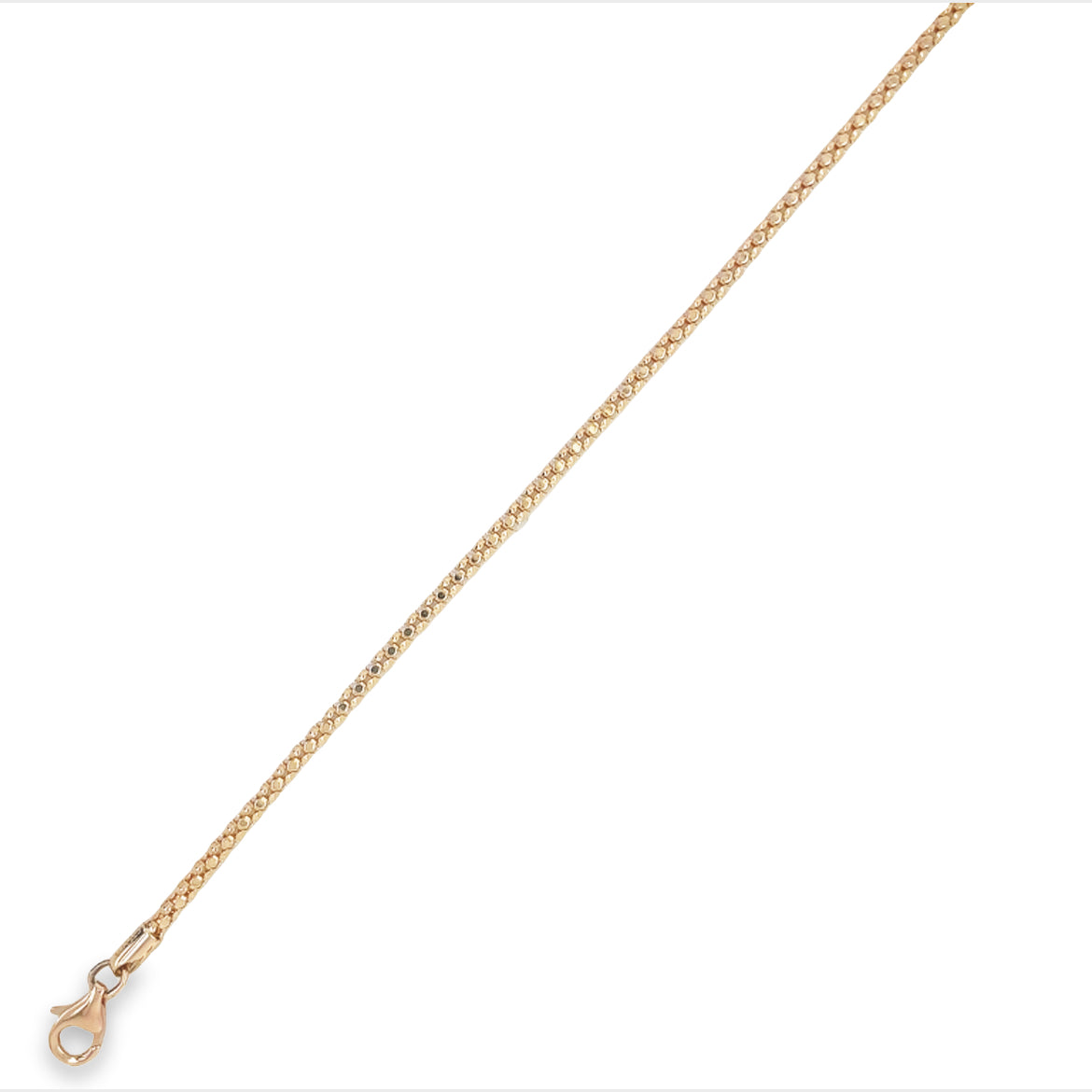 Italian Rose Gold Mesh Style Bracelet Top view