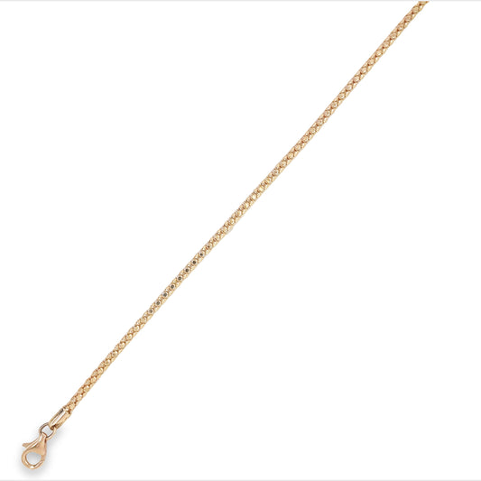 Italian Rose Gold Mesh Style Bracelet Top view