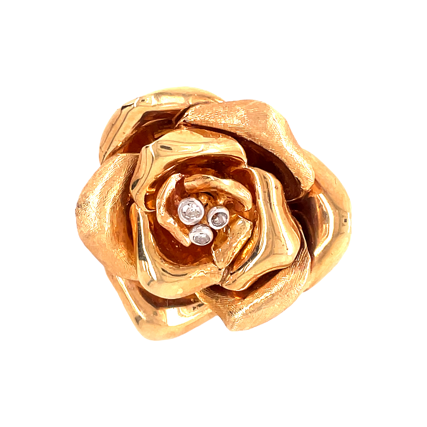 Diamond Rose Brooch Top view 