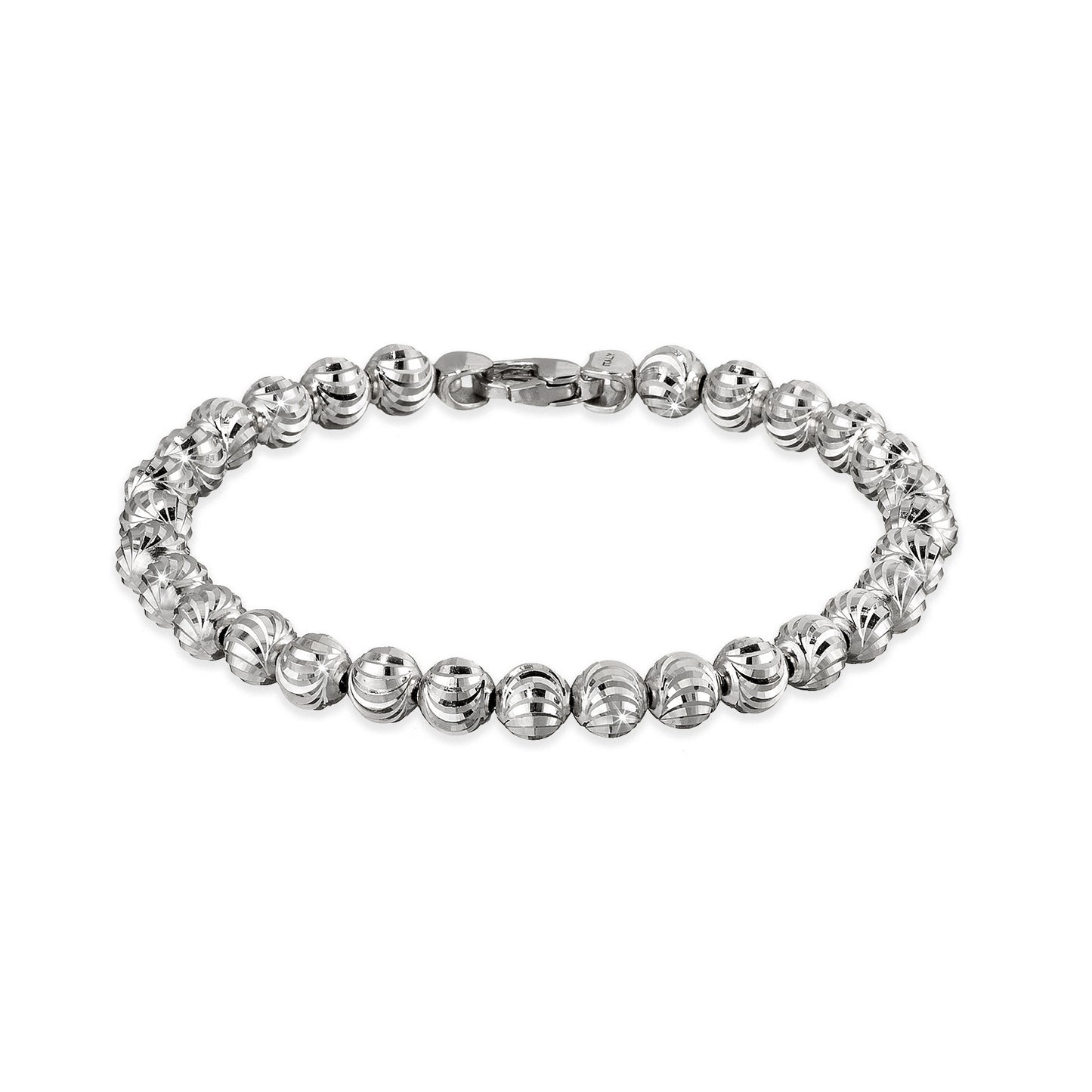Top view of Sterling Silver Moon Bracelet