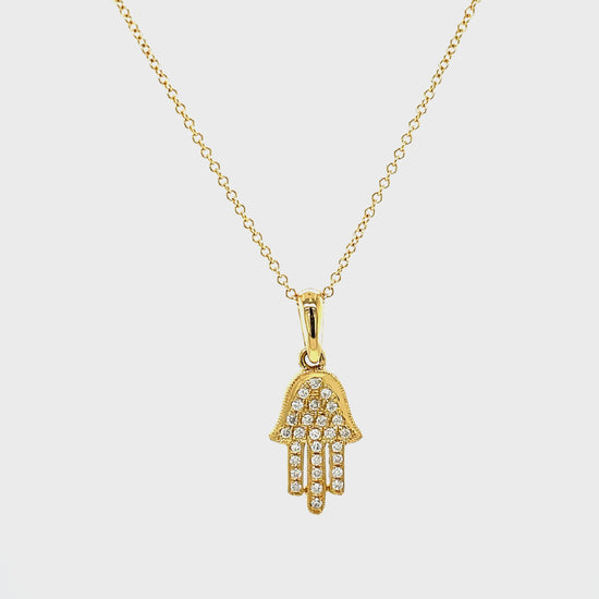 Dainty diamond necklace   Round diamonds 0.13 cts  18k Yellow Gold  18.00 mm long  16" gold chain $199 (optional)  Secure gold bail