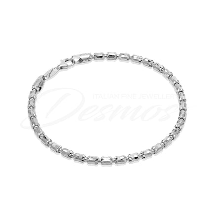 Italian collection from Desmos  2.00 mm diamond cut beads  Sterling silver rhodium coated  Secure lobster clasp