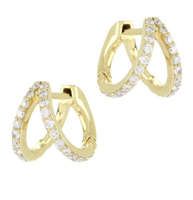 Elevate your look with these beautiful modern diamond hoop earrings. Crafted from 18k yellow gold, this piece has a secure hinge system and is adorned with round diamonds totaling 0.31 cts. Measuring 10.00mm long and 9.00mm wide, these stunning earrings are the perfect way to add elegance and style to any outfit.