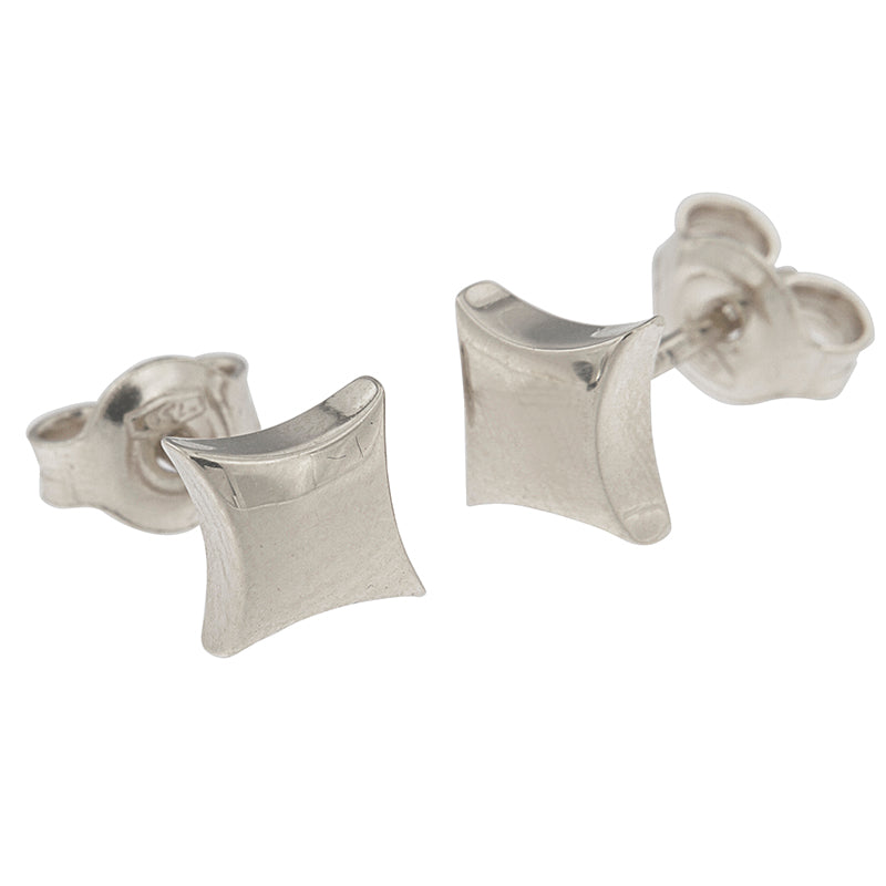 Side view of 18k Italian Made White Star Earrings