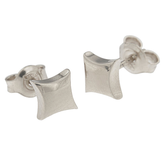Side view of 18k Italian Made White Star Earrings