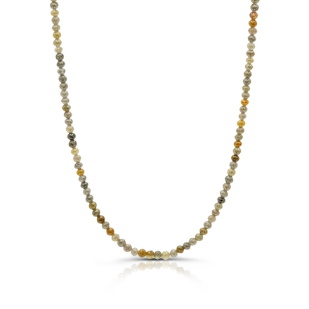 Beautiful necklace set in 18k yellow gold.  17" long   Organic diamonds 48.67 cts   Everyday wear, multicolor diamonds at its natural color   