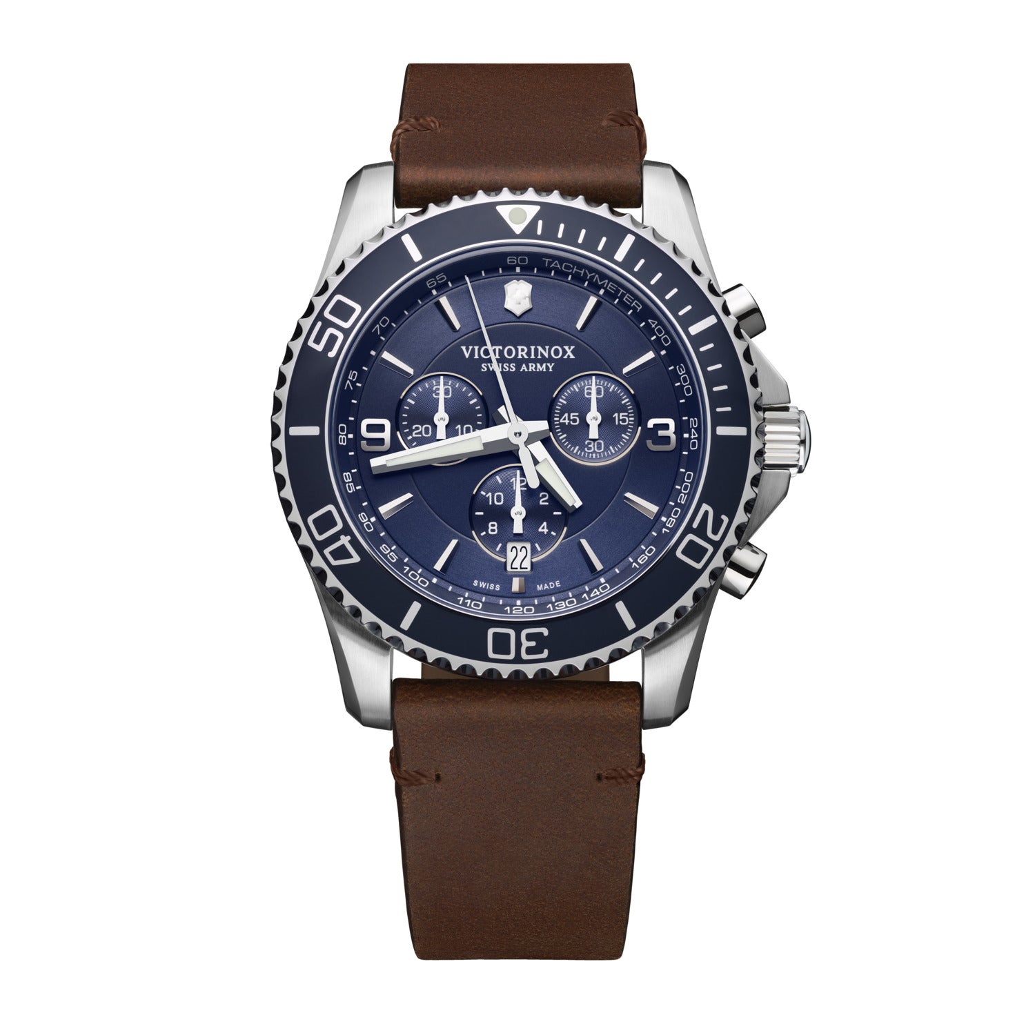 Front view of Maverick Chronograph  Blue Dial Watch