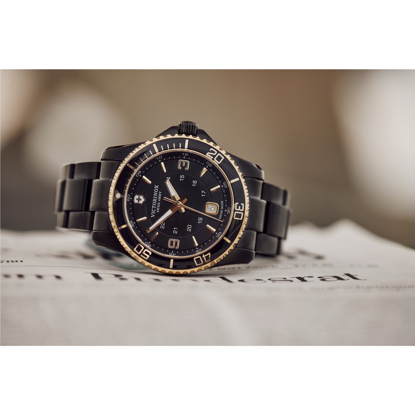 Maverick Large Gold Tone Watch Front view 