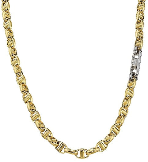 Italian made  Zancan collection  18k yellow gold.  Mariner link.  Secure lobster catch.  22" long  7.00 mm thickness 