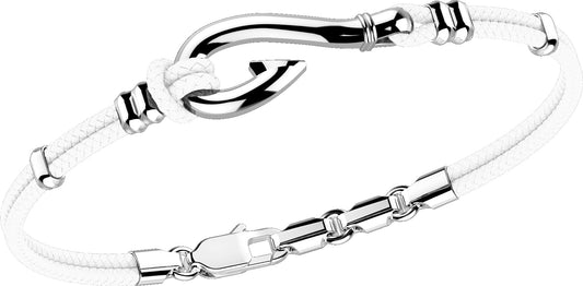 TOp view of Sterling Silver Zancan Mens Hook White Bracelet
