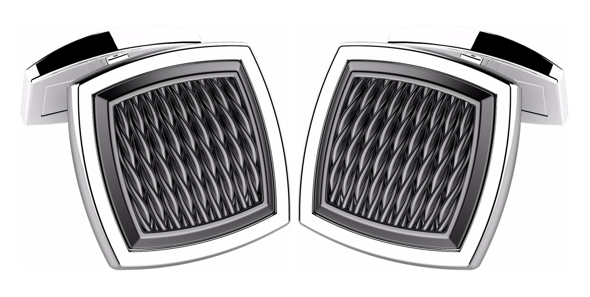 Zancan Sterling SIlver Cufflinks Front view 