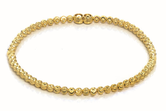 Front view of Sterling Silver Gold plated Flexible Bead Bracelet