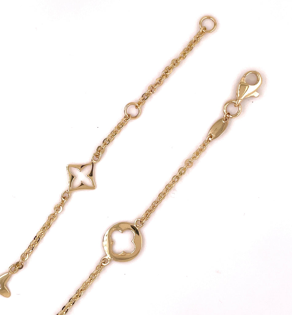 A beautiful, classic Italian accessory crafted from genuine 14k yellow gold with a secure lobster clasp closure, perfect for any occasion. This anklet is 10" long with one sizing loop.