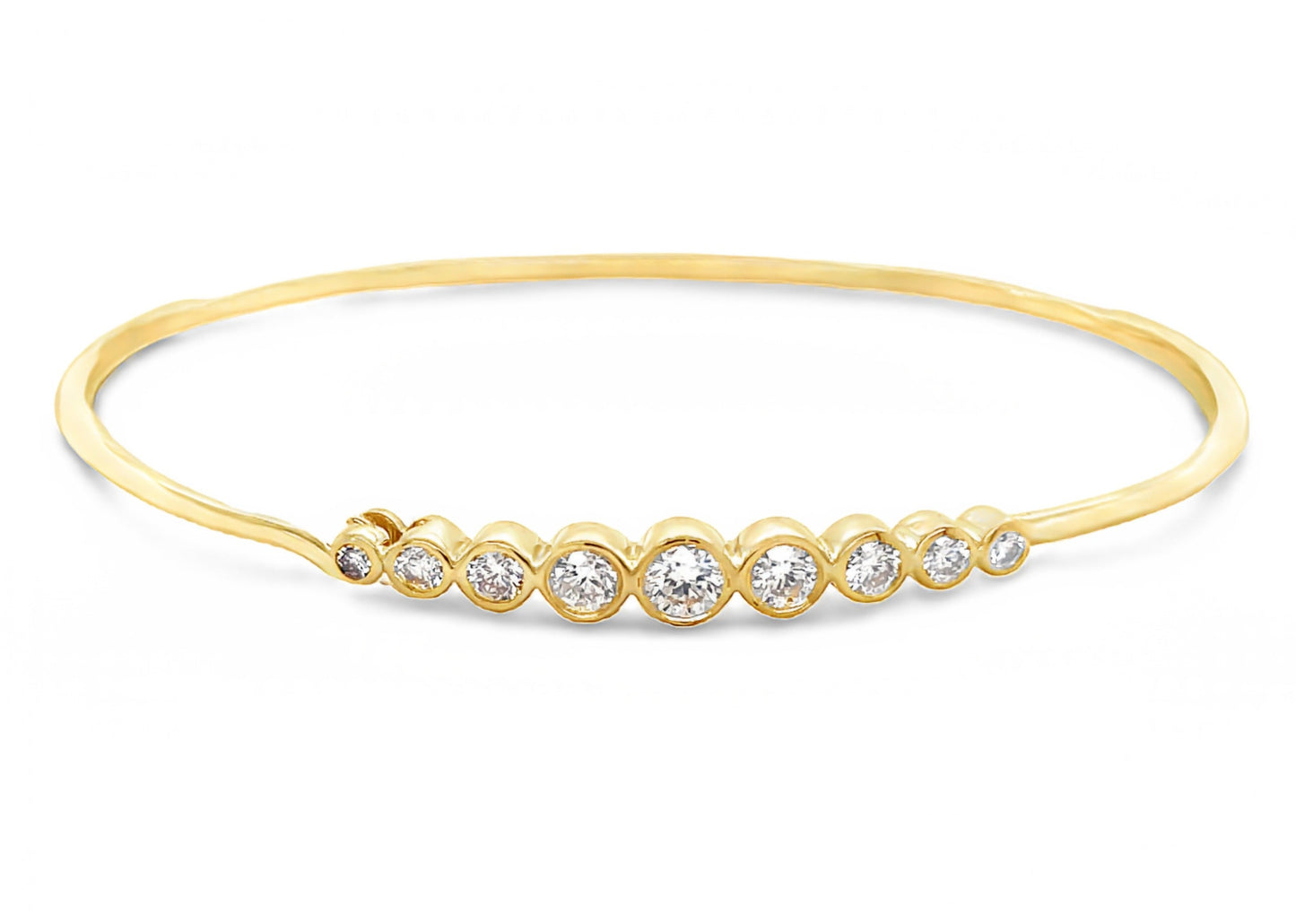 Top view of Graduated Diamond Bangle Bracelet 0.64 cts 