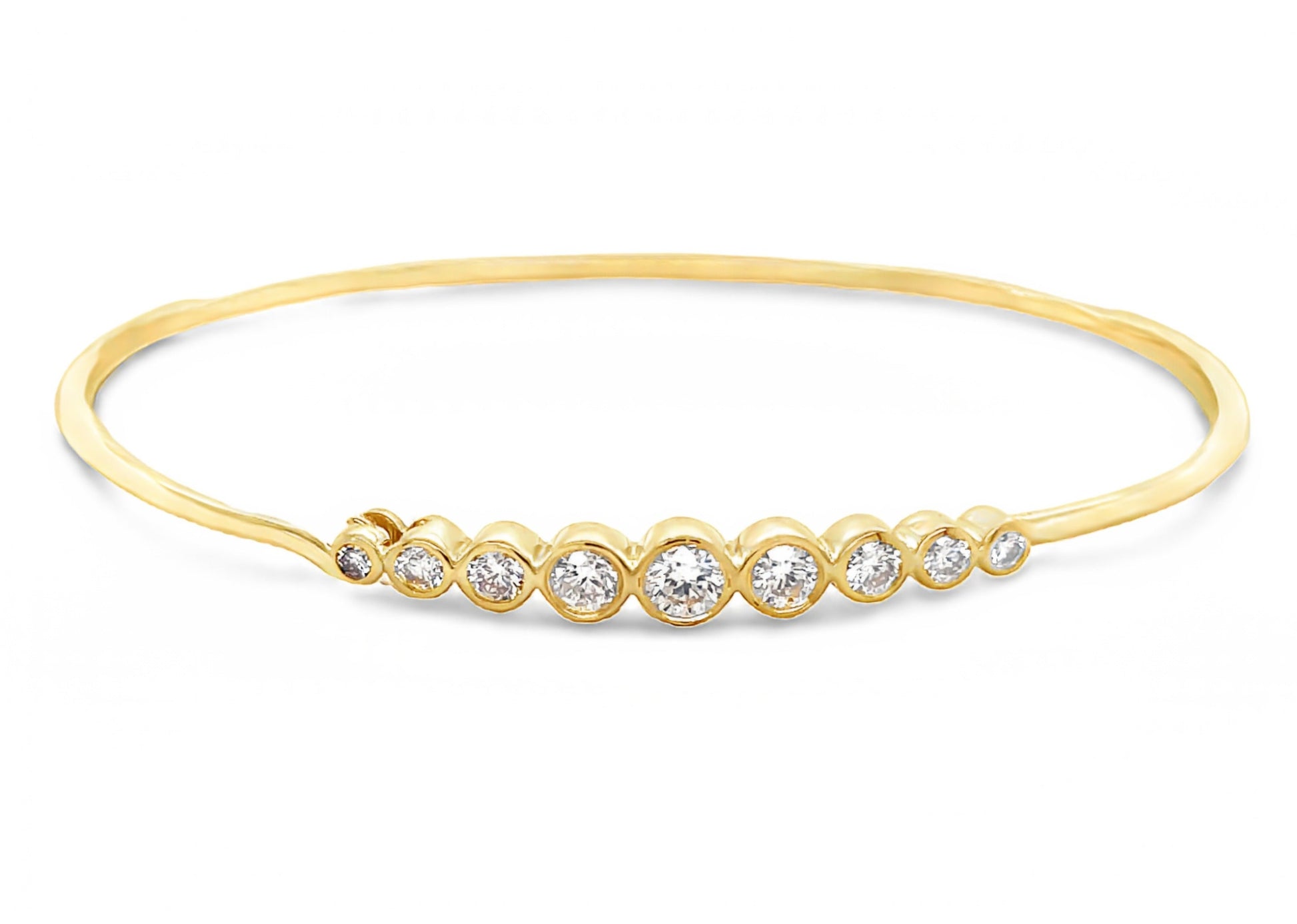 Top view of Graduated Diamond Bangle Bracelet 0.64 cts 