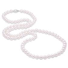 Cultured pearls 5.5 mm   14k white gold clasp  Akoya  16.5" long  Good luster