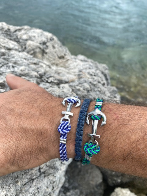 Try on view  of Sterling Silver Zancan Anchor Silver Pattern Bracelet