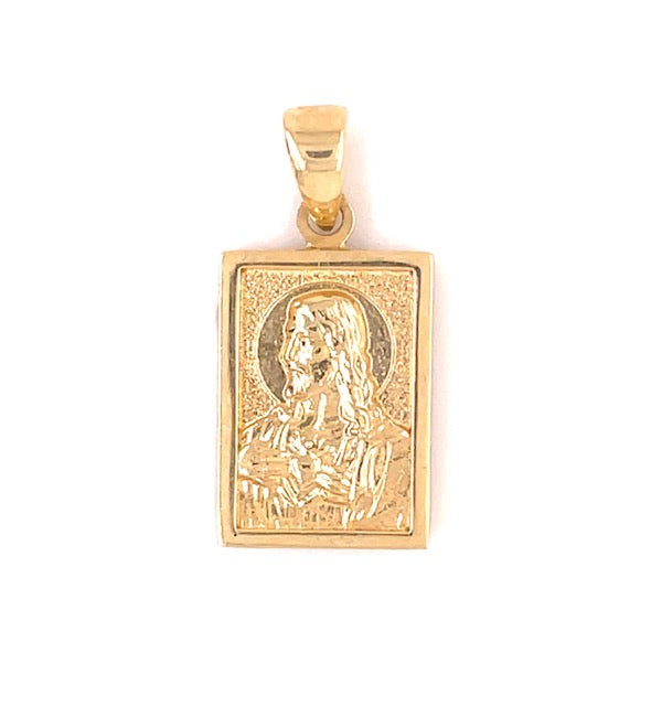 Back view of 14k Yellow Gold Scapular Charm