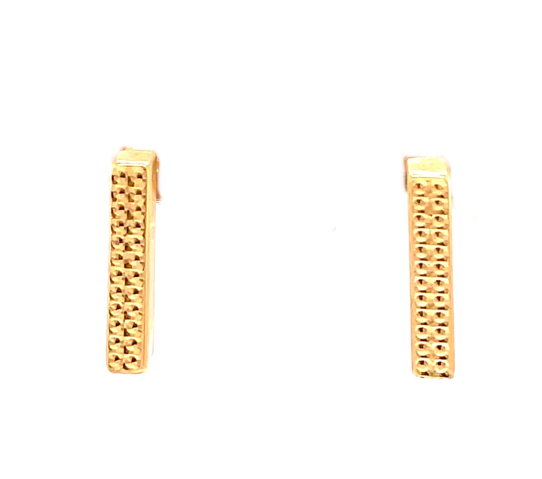 The 14k yellow gold and Italian-made design ensures long-lasting durability and a secure fit, so you can wear these earrings with confidence. The rectangular shape adds a touch of elegance and sophistication to any look. 12.50 mm