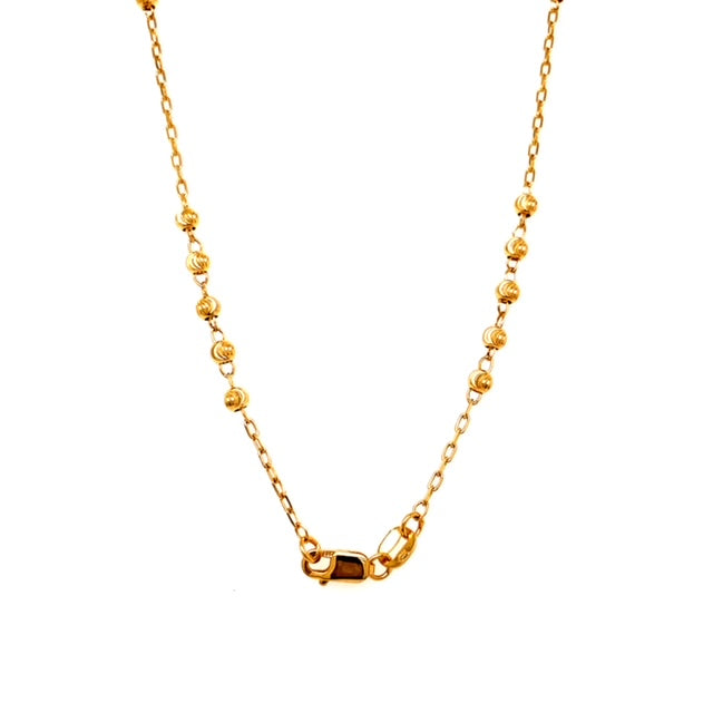Crafted with exquisite quality, you'll feel confident wearing this 14k yellow Italian gold necklace,  made 1.1 mm cable gold chain and 24" long cross charm. Add a touch of elegance to any look and enjoy wearing a timeless classic.