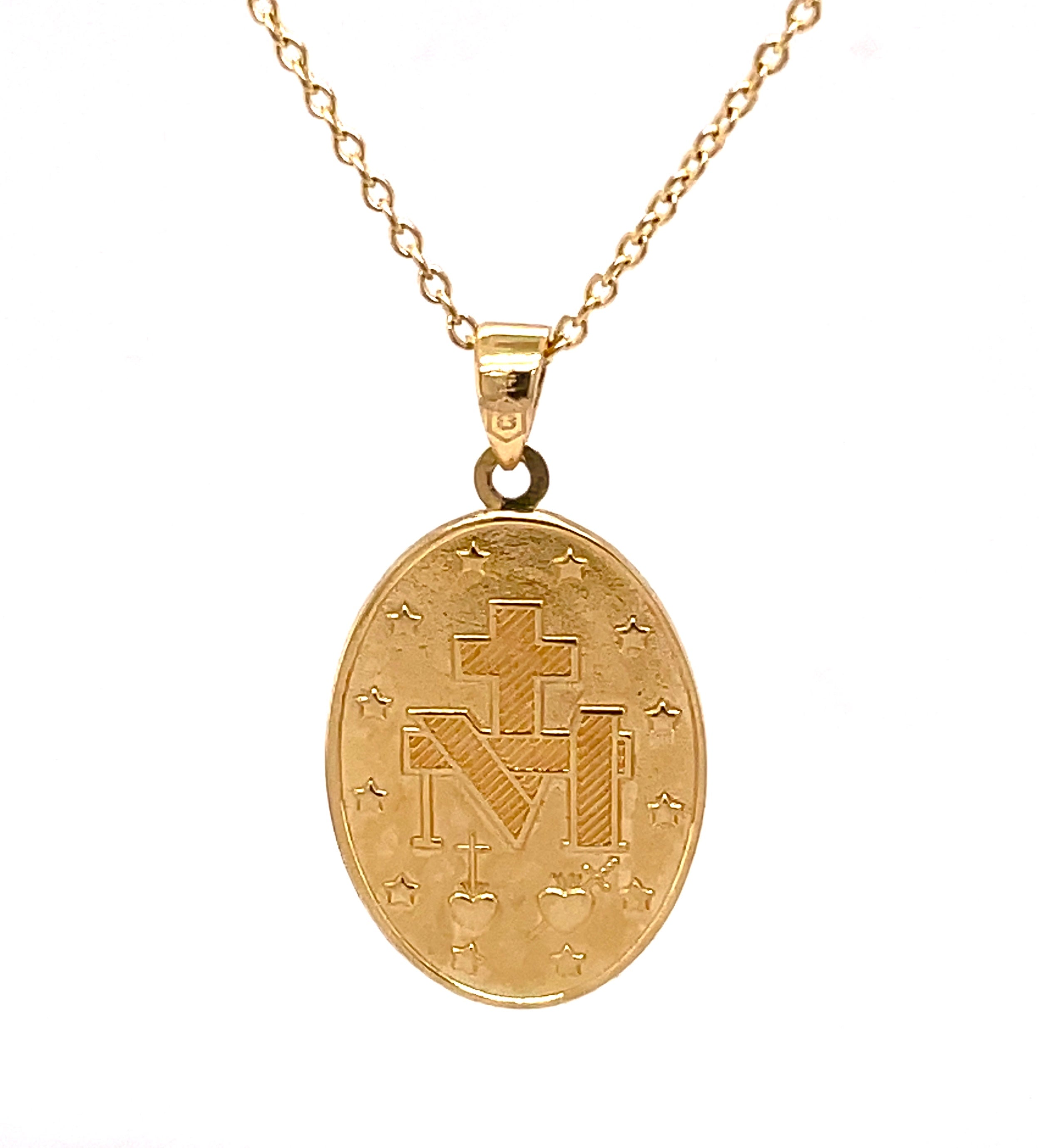 14k Italian Two Tone Gold Miraculous Medal Necklace – SouthMiamiJewelers