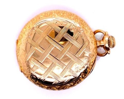 Antique A.W.W. Co. Waltham Pocket Watch Top view 