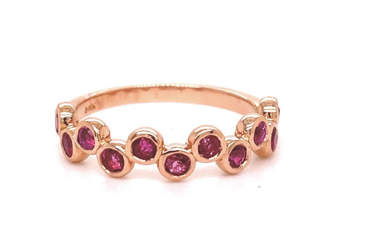 Top view of 14k Rose Gold Pink Sapphire Rose Gold Ring