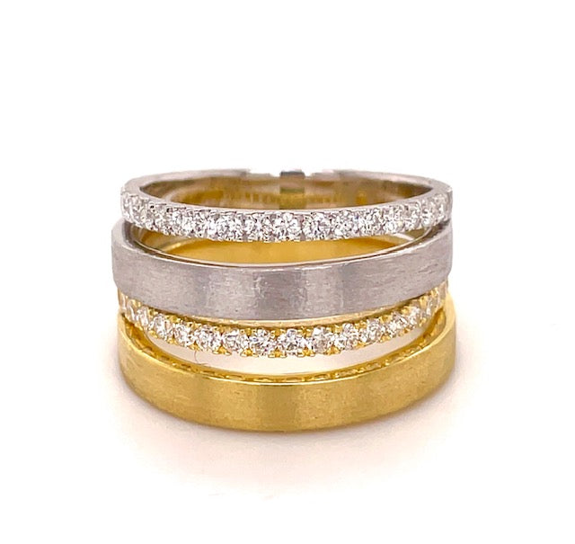 Matte gold diamond ring Clearance
