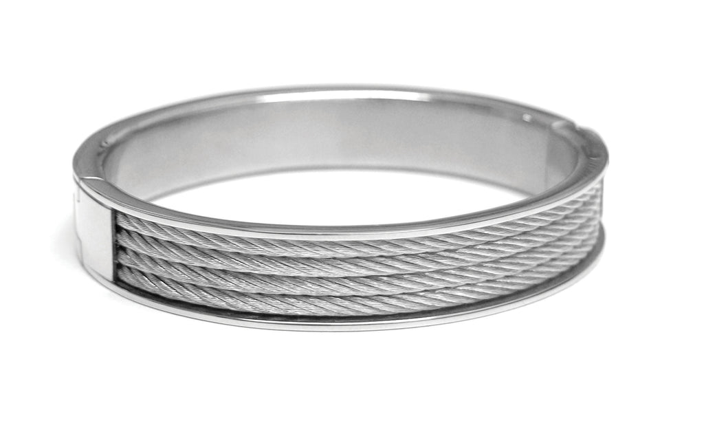 Stainless Steel silver tone wire bangle