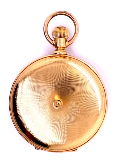 18kt Yellow Gold Pocket-Watch  Crafted in Geneva by Tiffany & Co.  Has loop so it can be attached to a chain  50 mm Wide  Hunters Case  Hinged Back and Bezel  Skeleton Case Back  Gold Crown  No Engraving  White Porcelain Dial  Sub-Second Dial  Excellent Condition  Serviced Recently  Triple Signed: Case, Dial & Movement  Extremely Rare Pocket-Watch