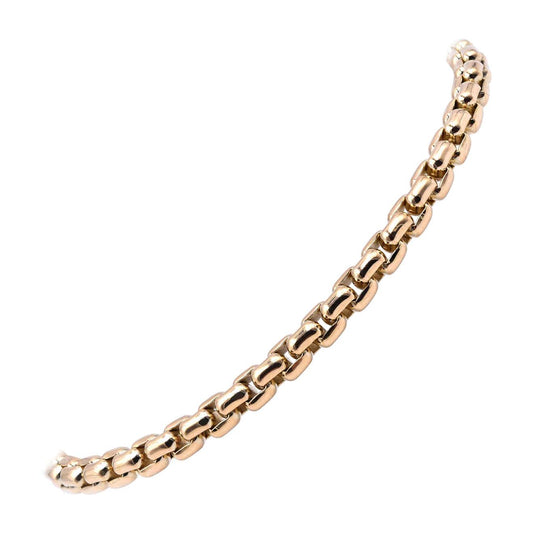 14k Italian Yellow Gold Venetian Box Link Bracelet Top view Close Up