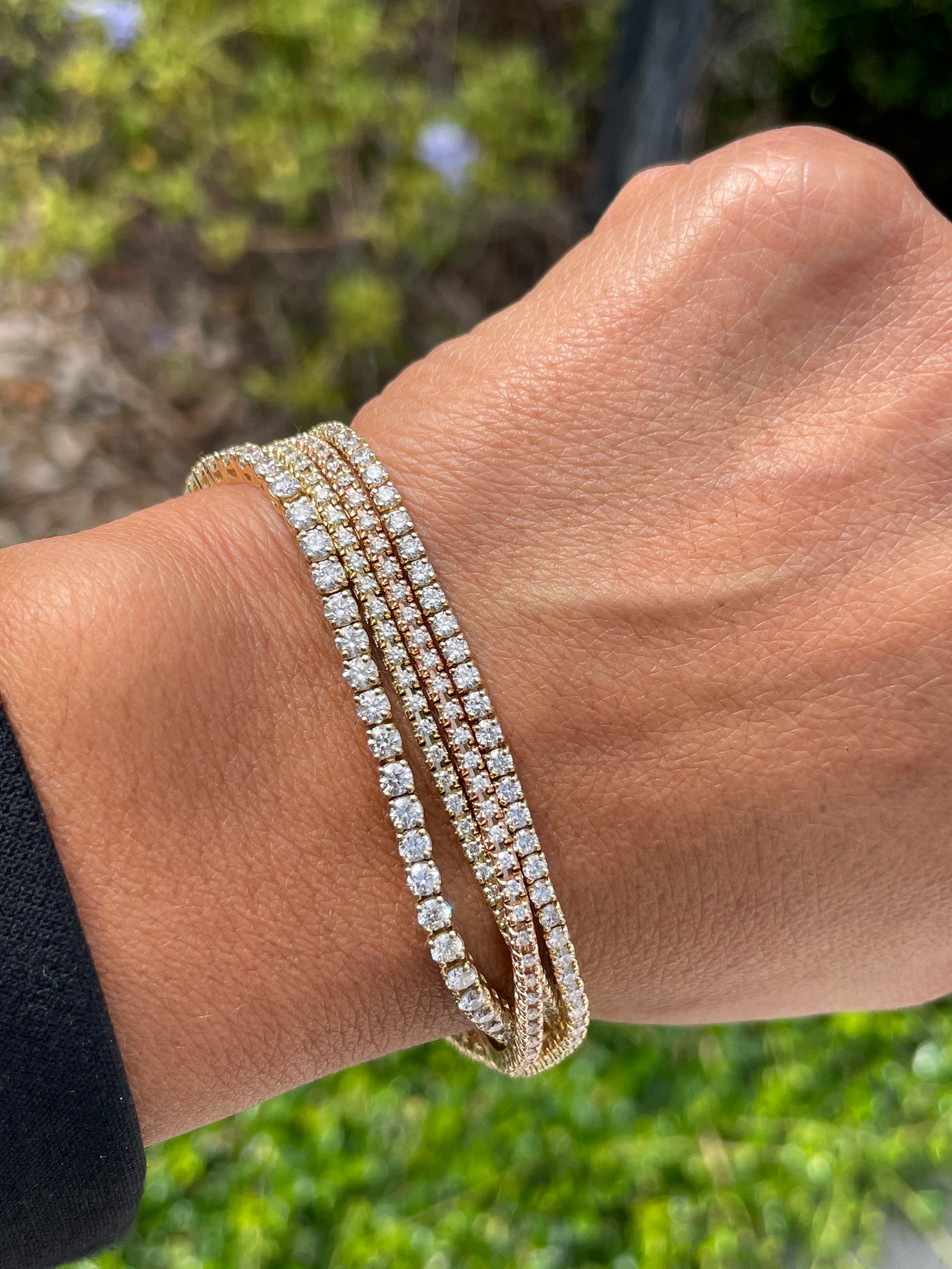 Yellow Diamond Tennis Bracelet 2.30 cts Try on View