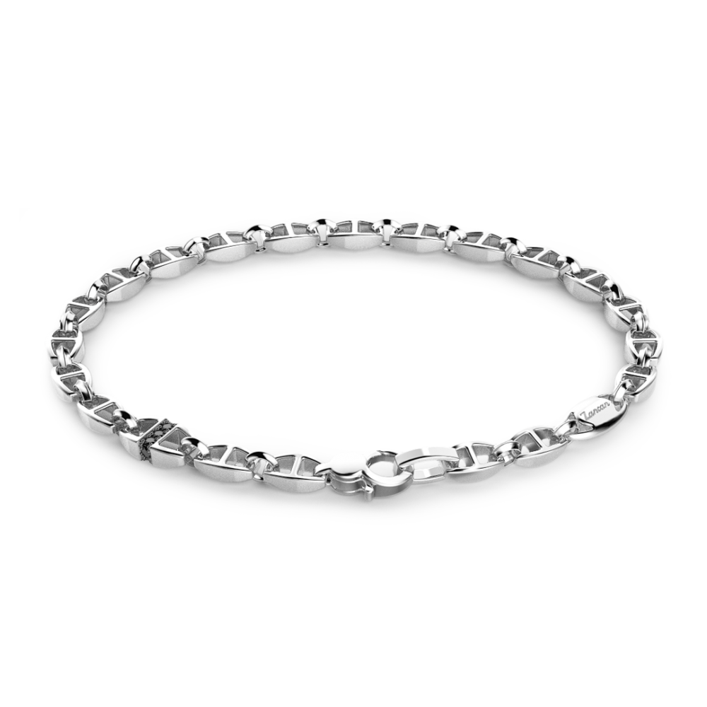 Zancan Silver Link-Only Bracelet Top view clasp fastened
