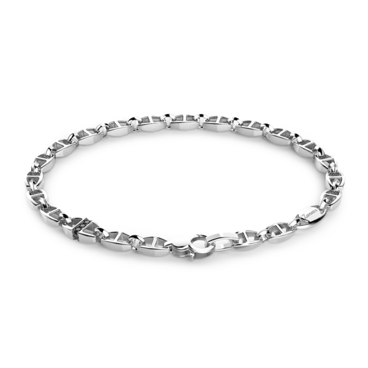 Zancan Silver Link-Only Bracelet Top view clasp fastened
