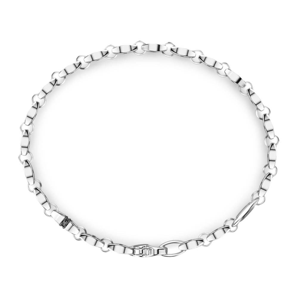 Zancan Silver Link-Only Bracelet Top view clasp fastened