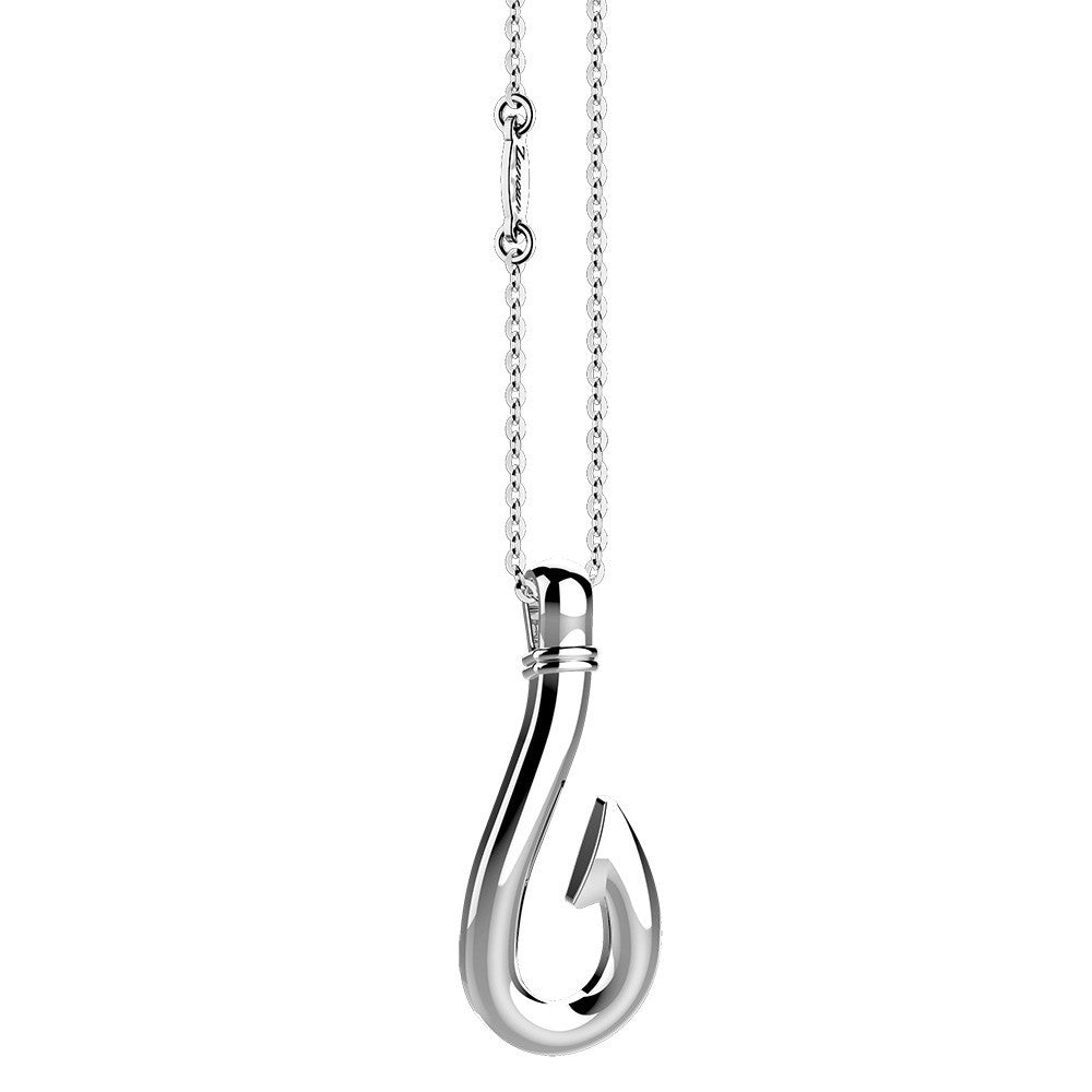 Zancan Silver Hook Necklace Side view 